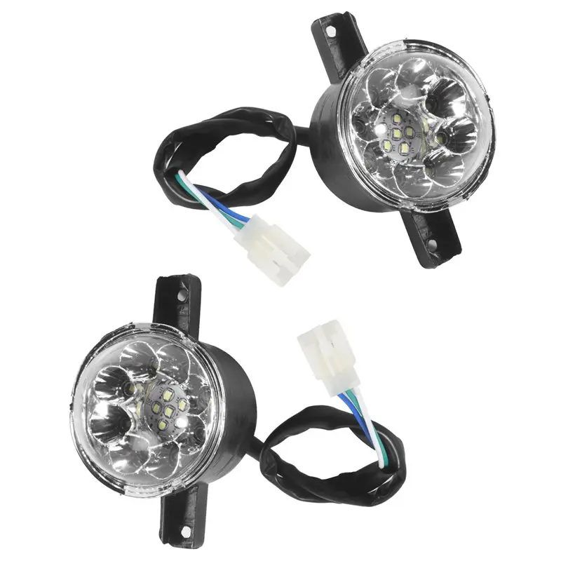 Фото Комплект из 2 светодиодных фар WF-2Pcs 12V для квадроциклов 125cc 150cc 250cc 300cc, для китайских моделей Taotao JCL Baja Yamoto Kazuma Roketa №1