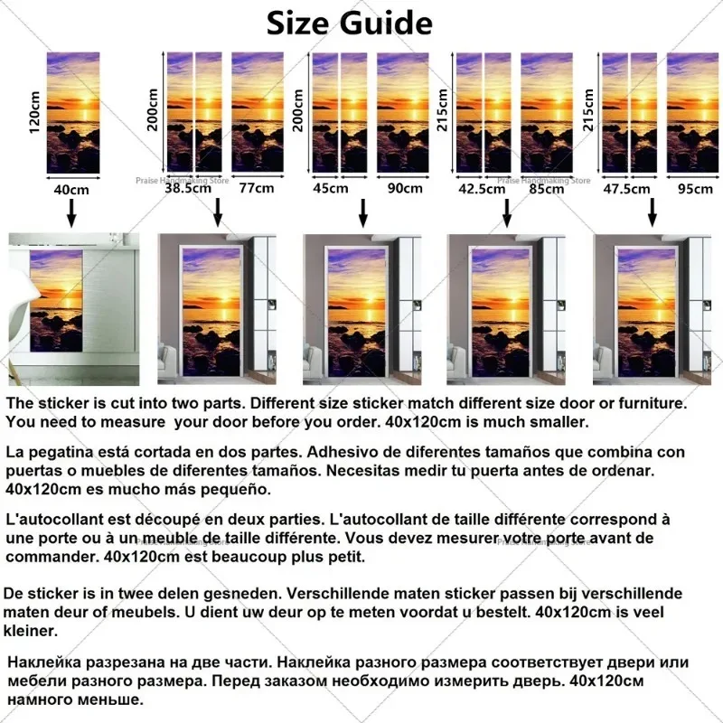 Настенные виниловые водонепроницаемые наклейки на дверь Стикеры с