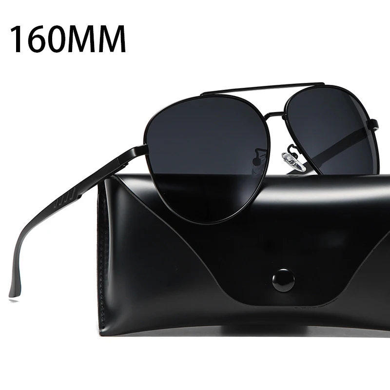 

Vazrobe 160mm Oversized Sunglasses Male Polarized Sun Glasses for Men Big Large Driving Eyewear Black Aviation Spring Hinge