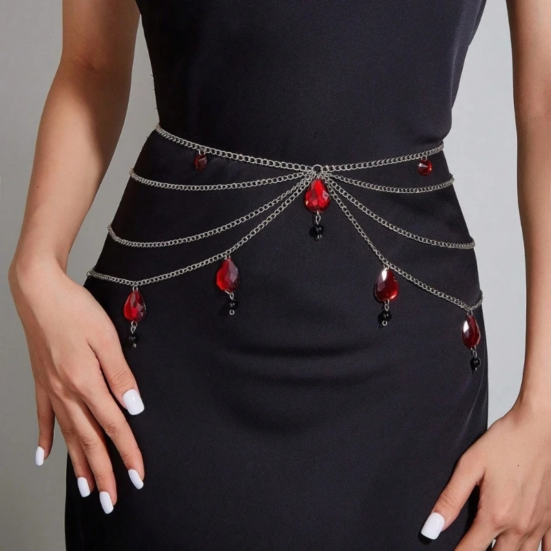 Джинсовый пояс в уличном стиле крутая женская эстетичная поясная цепочка