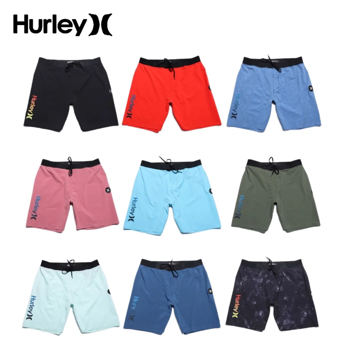 

Шорты Hurley мужские большого размера с карманами, пляжные спортивные штаны с принтом, для отдыха на море и серфинга, купальники для спортзала