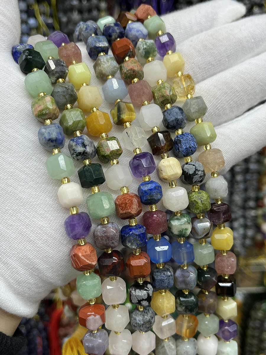 Бусины из натурального камня аметист лазурит граненый куб для изготовления