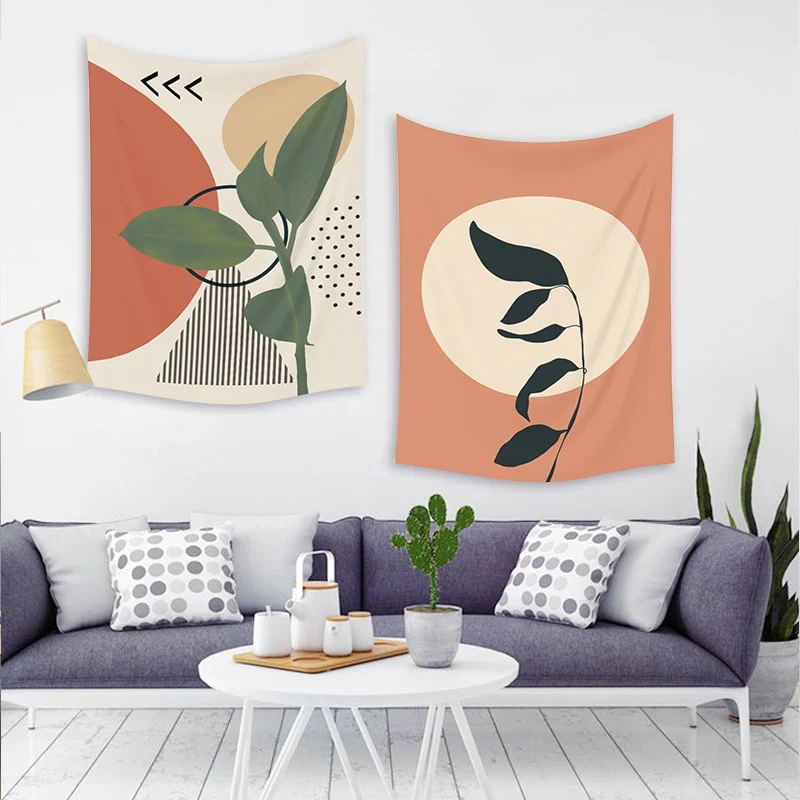 

Plant Printed Tapestry Nordic Hanging Cloth Exquisite Hanging Creative Background Cloth Soft Tapestry Home Wall Decor