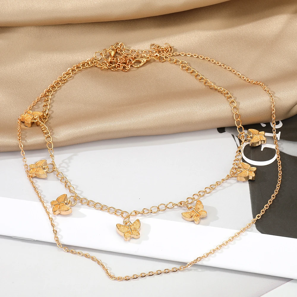 Модное многослойное ожерелье IFMIA с замком-бабочкой для женщин трендовый чокер