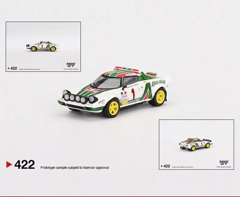 Коллекционная литой Автомобильная модель MINIGT 1/64 #422 Lancia Stratos HF #1 Winner подарки