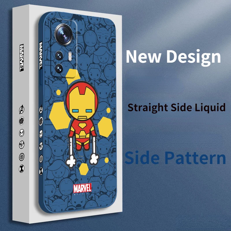 

Marvel Hero Cartoon Cute For Xiaomi Mi 13 12T 11i 11X 10S 10 Pro Lite Liquid Left Rope Phone Case