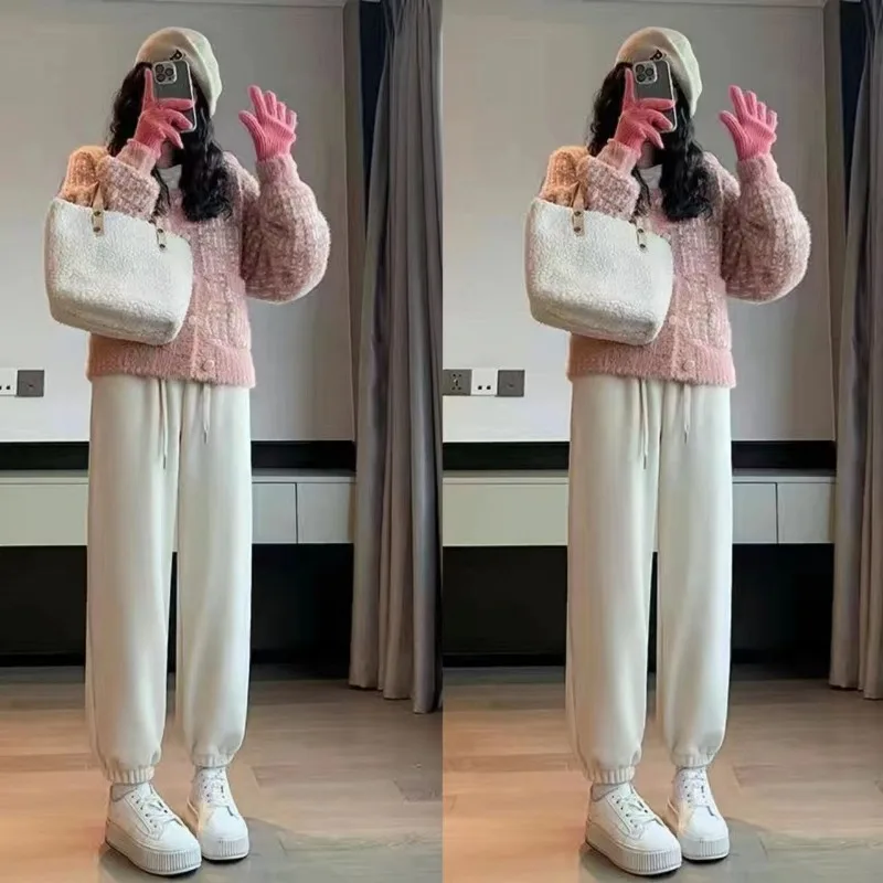 Женские однотонные спортивные брюки с высокой талией