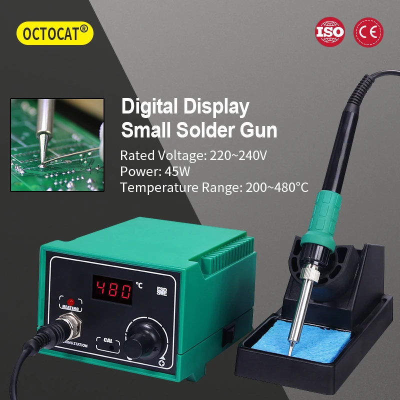 24V 45W LED Digital Soldering Station Hot Air Gun Rework Station Electric Soldering Iron For Phone PCB IC SMD BGA Welding