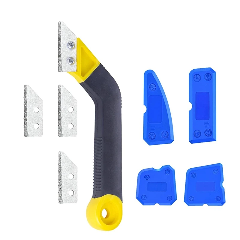 

Retail 8Pcs Grout Remover Tool Silicone Sealant Tool Sturdy Angled Grout Scraping Rake Tool For Tile Cleaning