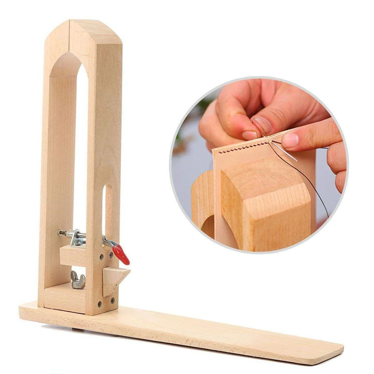 

Wood Leathercraft Hand Stitching Leather Craft Lacing Sewing Clamp for