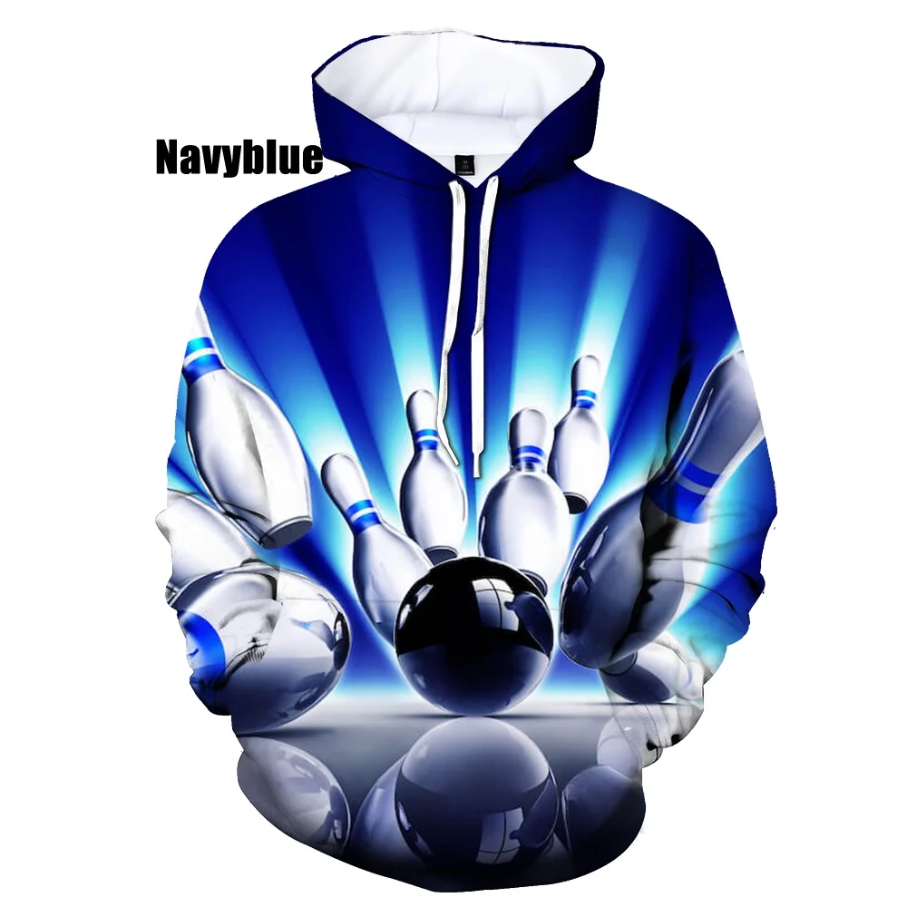 New Listing Men women New Fashion Digital 3D Printed The bowling ball Casual Long Sleeve Tops hoodies for men