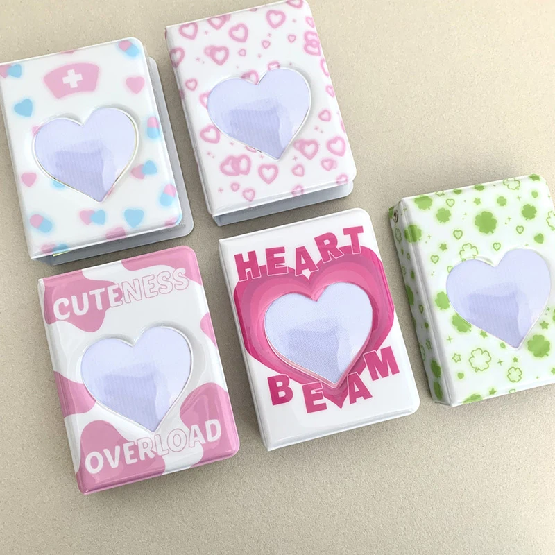 

40 Grids Cartoon Love Hollow Photos Album Mini Cute Printing Photos Album Three-inch Album Idol Card Storage Album Small Fresh