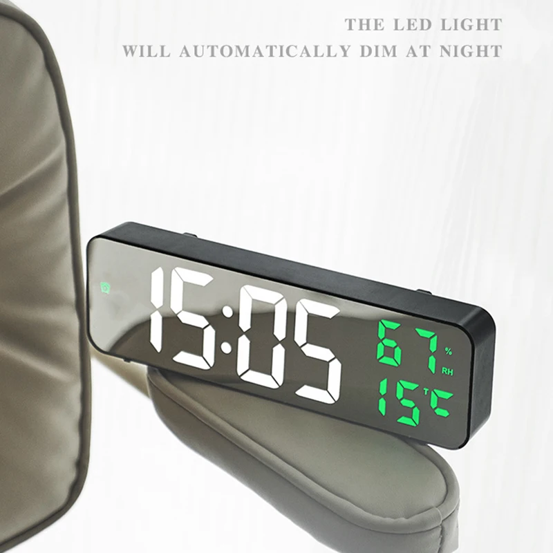 Светодиодный большие цифровые настенные часы с отображением температуры и даты