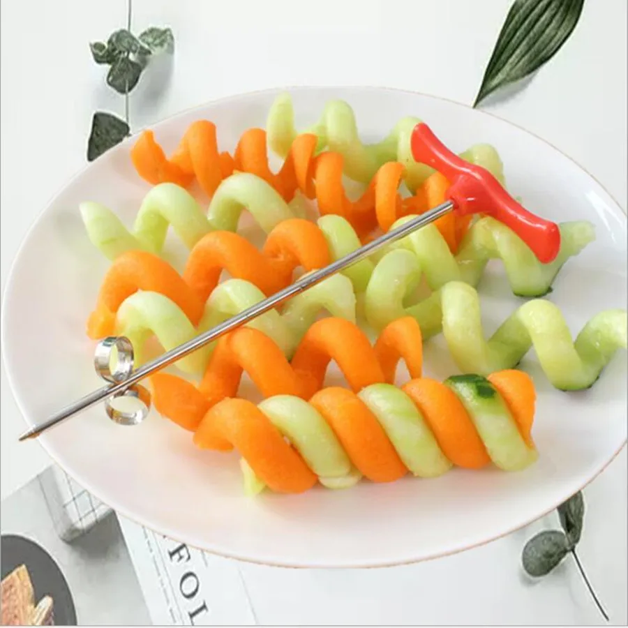 

Kitchen Tools Vegetables Spiral Knife Potato Carrot Cucumber Salad Chopper Easy Spiral Screw Slicer Cutter Spiralizer