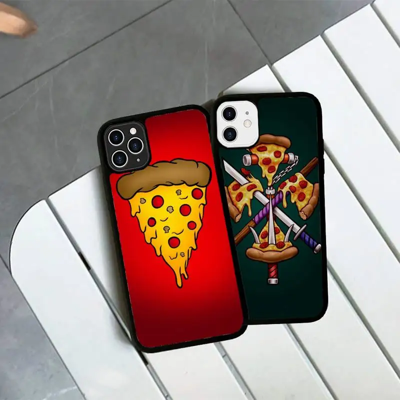 

Funny Pizza cartoon Phone Case Silicone PC+TPU Case for iPhone 11 12 13 Pro Max 8 7 6 Plus X SE XR Hard Fundas
