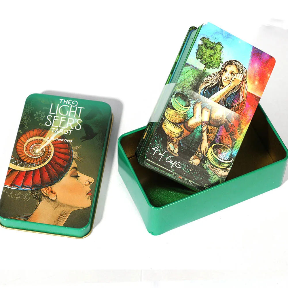Жестяная коробка Light Seers Tarot с позолоченными краями судьба предсказания семейная