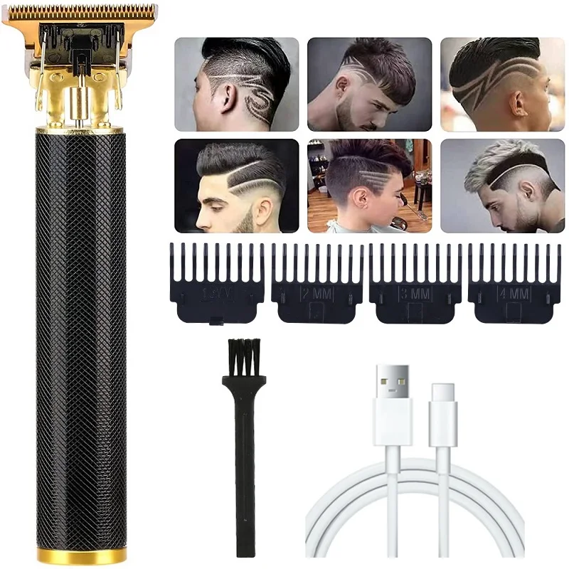 

T9 Vintage Hair Trimmer Cordless Electric Hair Cutting Machine USB Rechargeable Hair Clipper For Men Barber Trimmer Beard Shaver