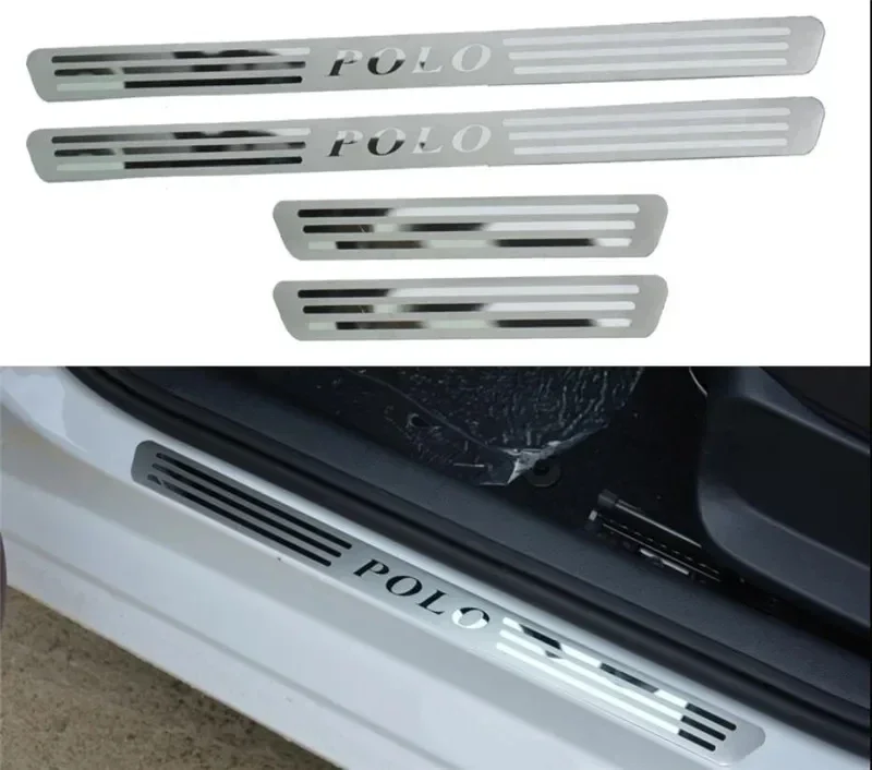 

Для 2011 2012-2020 VW Volkswagen POLO наклейки из нержавеющей стали, защитная накладка на порог, порог, педаль приветствия, автомобильные аксессуары