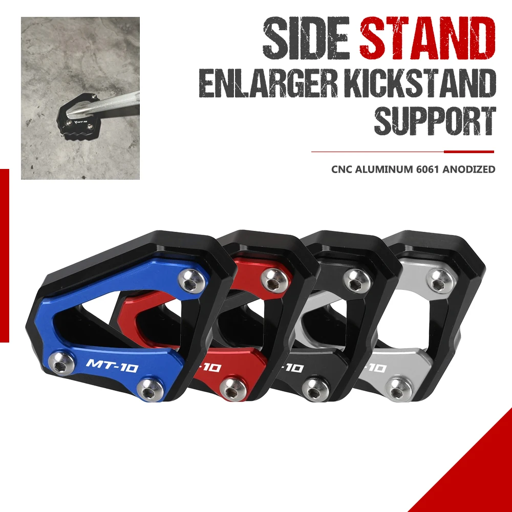 

Motorcycle Side Stand Enlarger Plate Kickstand Extension Foot Shelf Support For Yamaha MT-10 MT10 FZ-10 FZ10 YZFR1 R1M 2016-2023