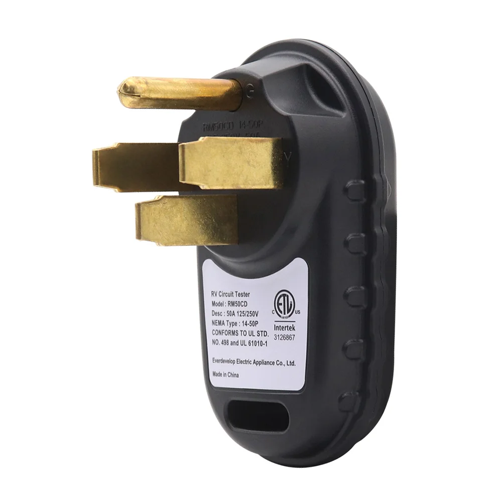 

Power Tester RV Circuit Analyzer 50A Receptacle Tester with LED Light Indicator