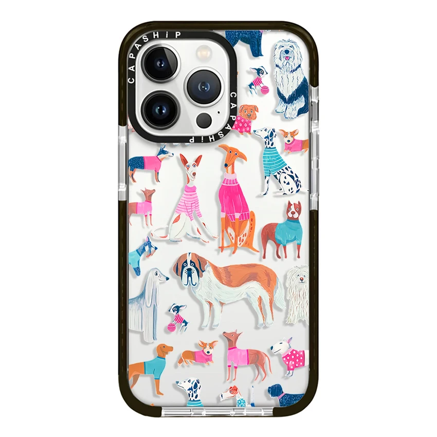 Cute Cartoon Pet Puppy Creativity Case For iPhone 16 15 14 13 12 11 Pro X XS XR Max 7 8 Plus SE Soft TPU Shockproof Back Cover