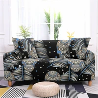multicolor skull print feather pattern elastic sofa cover all inclusive spandex sofa covers for living room dustproof slipcover
