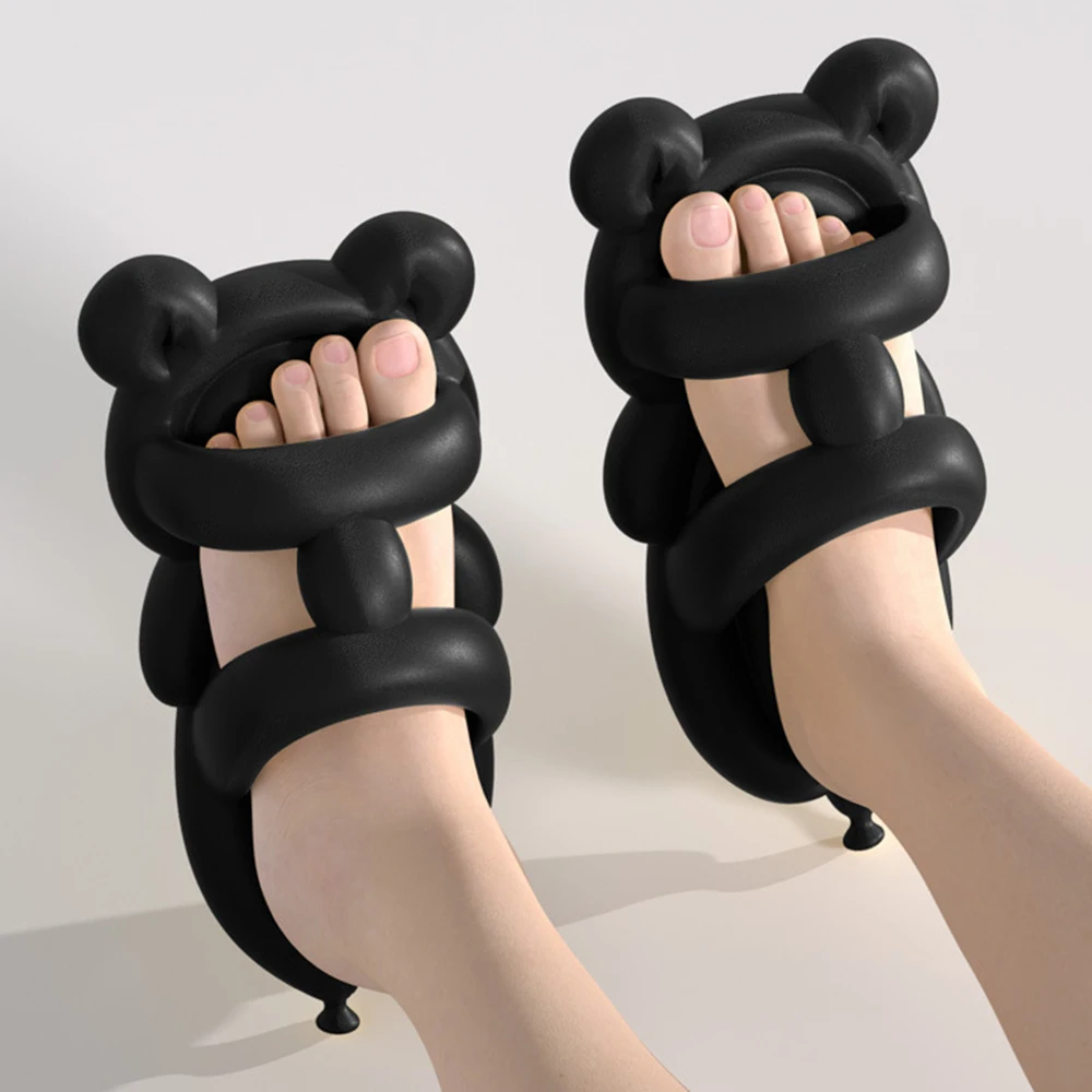 

New Summer Fashion Women's Slippers Thick Sole Outdoor EVA Sandals Cartoon Balloon Bear Casual Elastic Couple's Sandals qt978