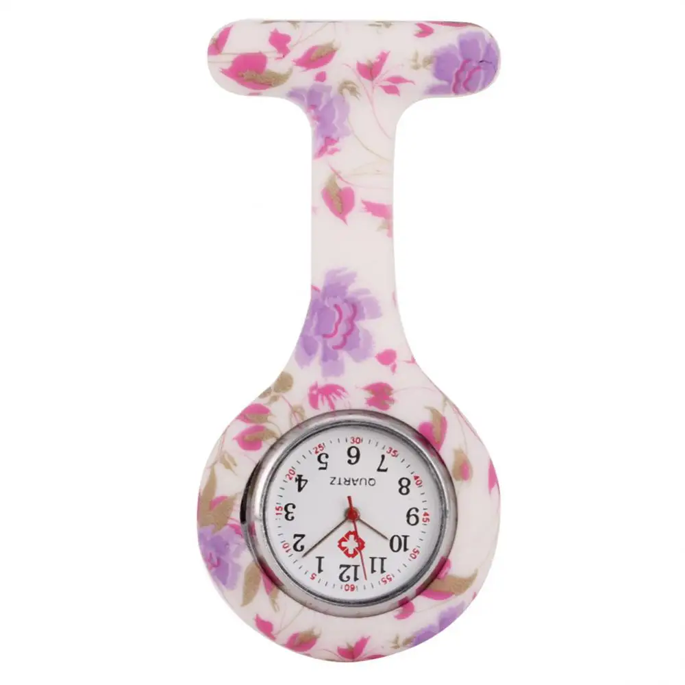 10pcs Fashion Casual Pocket Watches Men Women Unisex Rubber Silicone Nurse Watch Clip-on Medical Quartz Watch Wholesale