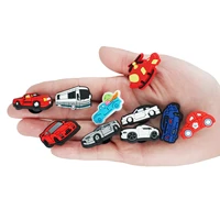 1 pcs personalized shoe charms racing car truck bus helicopter pvc shoe decorations for croc jibz garden shoe sneakers