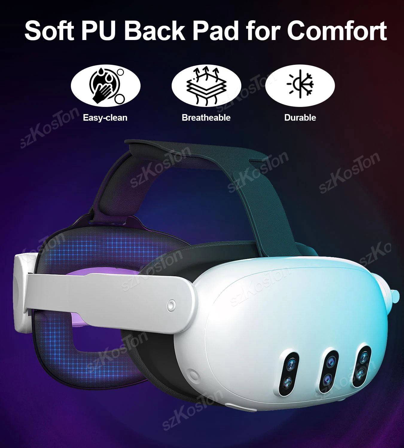 Перезаряжаемый ремешок на голову Elite для гарнитуры Meta Quest 3 VR сменный с