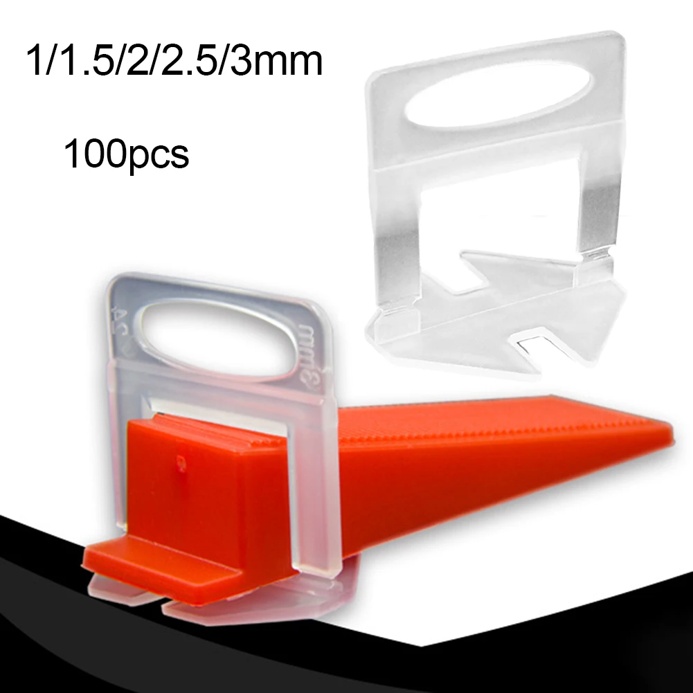 100Pcs 1/1.5/2/2.5/3mm Reusable Leveling Spacer Clips Tiling Installation Tool  Reusable Mini Tile Leveling Tool