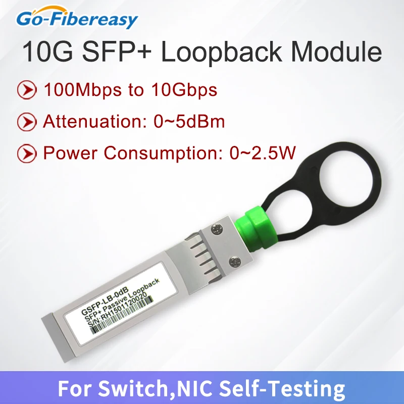 10G SFP+ Loopback Module 0~5dBm SFP-10G-LB0 loopback Adapter Compatible Cisco SFP+ Passive Fiber Loopback Testing Module 10G SFP+ Loopback Module 0~5dBm SFP-10G-LB0 loopback Adapter Compatible Cisco SFP+ Passive Fiber Loopback Testing Module