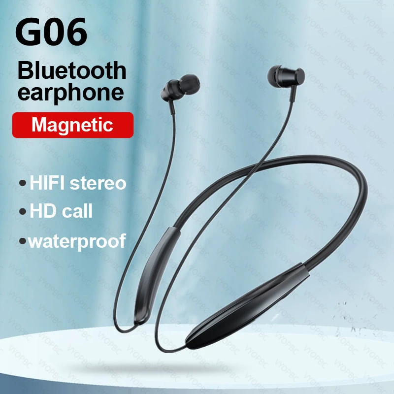 

Гарнитура G06, Спортивная гарнитура ANC с активным шумоподавлением на шею, универсальная для телефонов Apple и Android