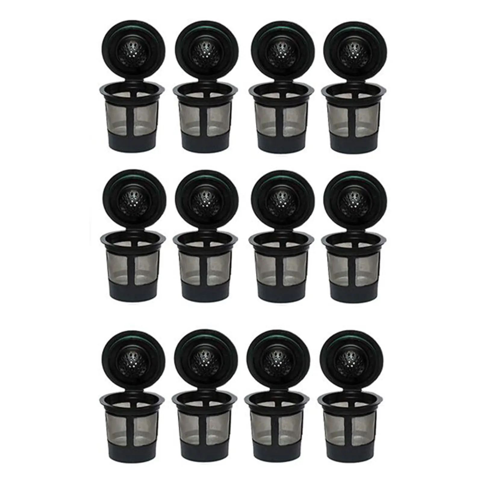 

12 шт., универсальные многоразовые фильтры из нержавеющей стали