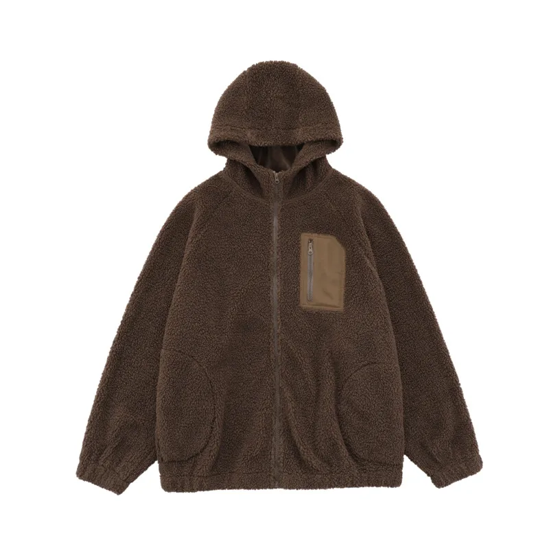 Winter Jacket Men Warm Fashion Retro Thicken Lamb Hair Jacket Men Streetwear Korean Loose Thick Hooded Short Coat Mens Clothes