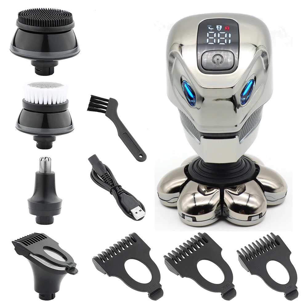 Lcd Rechargeable Waterproof Bald Shaving Machine Nose Hair Trimmer