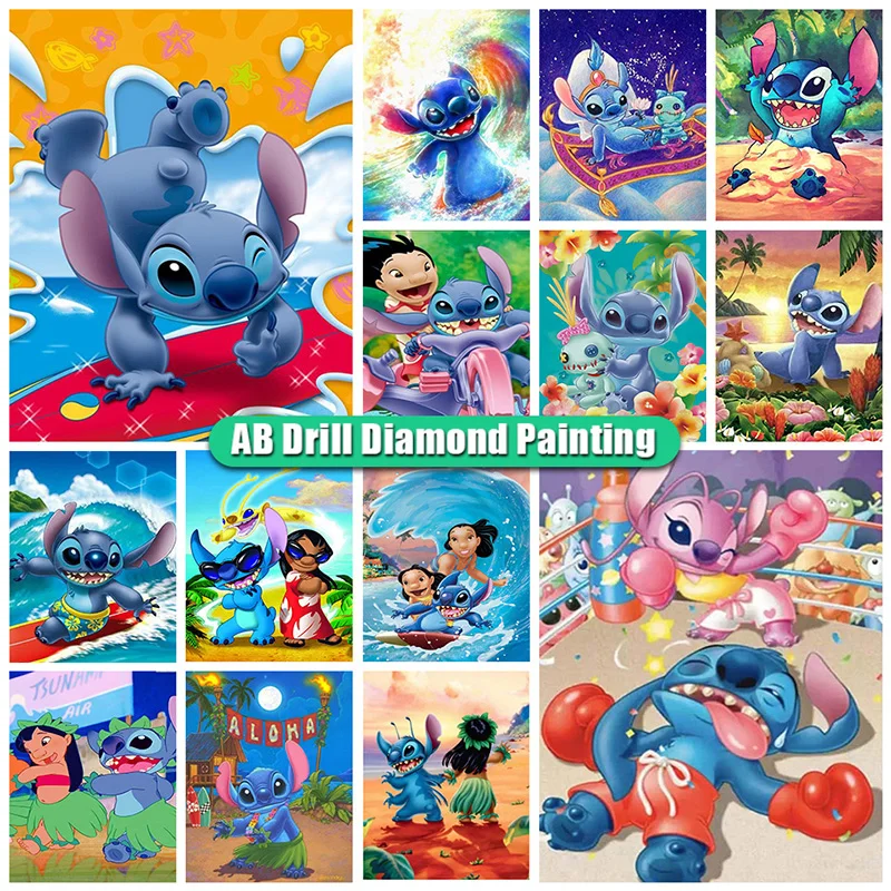 

Disney 5D AB Diamond Painting Stitch Set Cross Stitch Zipper Bag Diamond Embroidery Cartoons Mosaic Art Rhinestone Pictures Kit