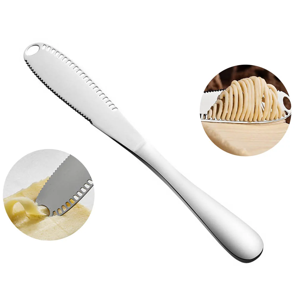 

2/4/5PCS Portable Wipe Cream Bread Jam Buffet Tools 3 In 1 Butter Knife With Hole Cheese Dessert Knife Kitchen Gadgets