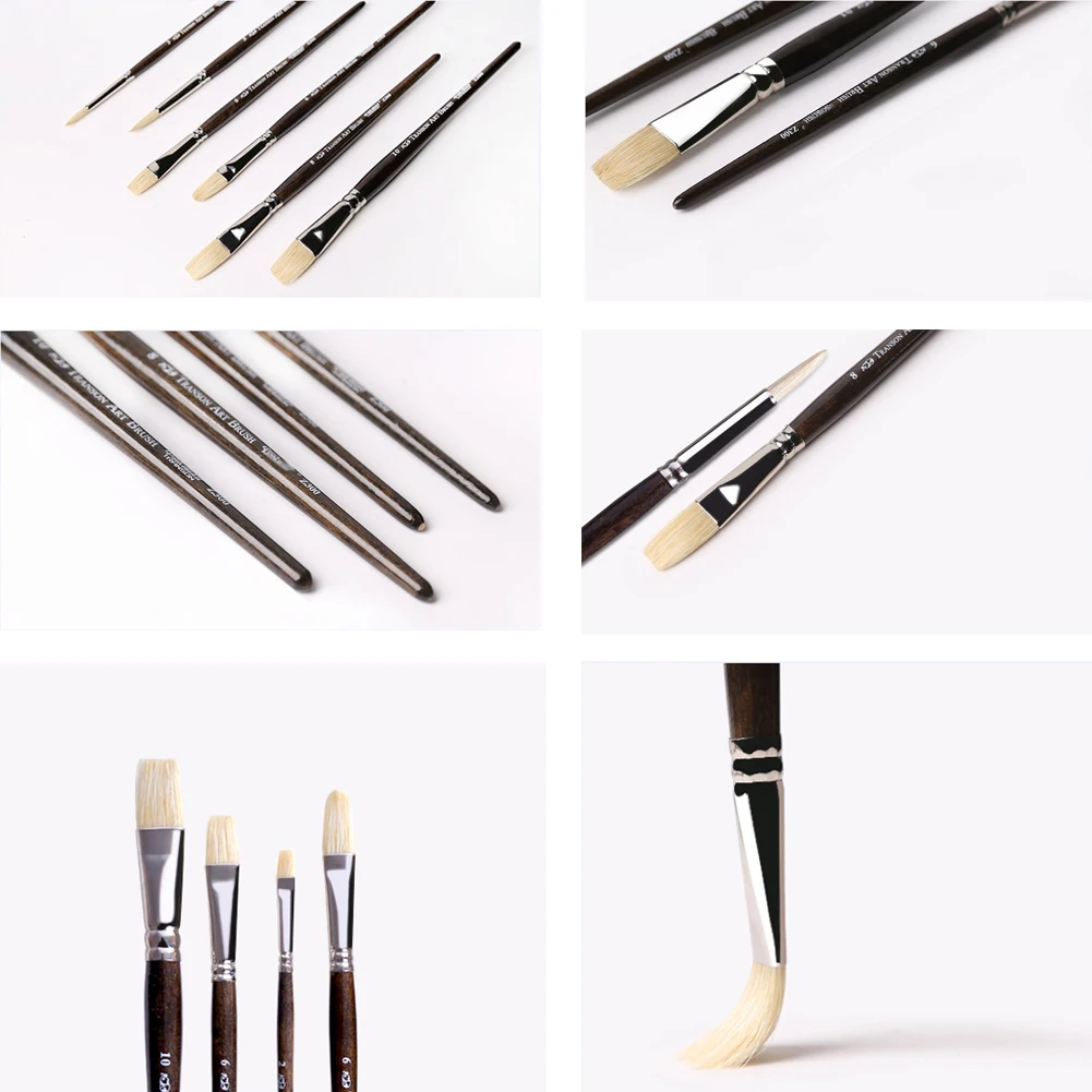 

10pcs Acrylic Oil Mixed Professional Sable Painter Art For Canvas Artist Painting Drawing Supplies Paint Brush Set Wooden Handle