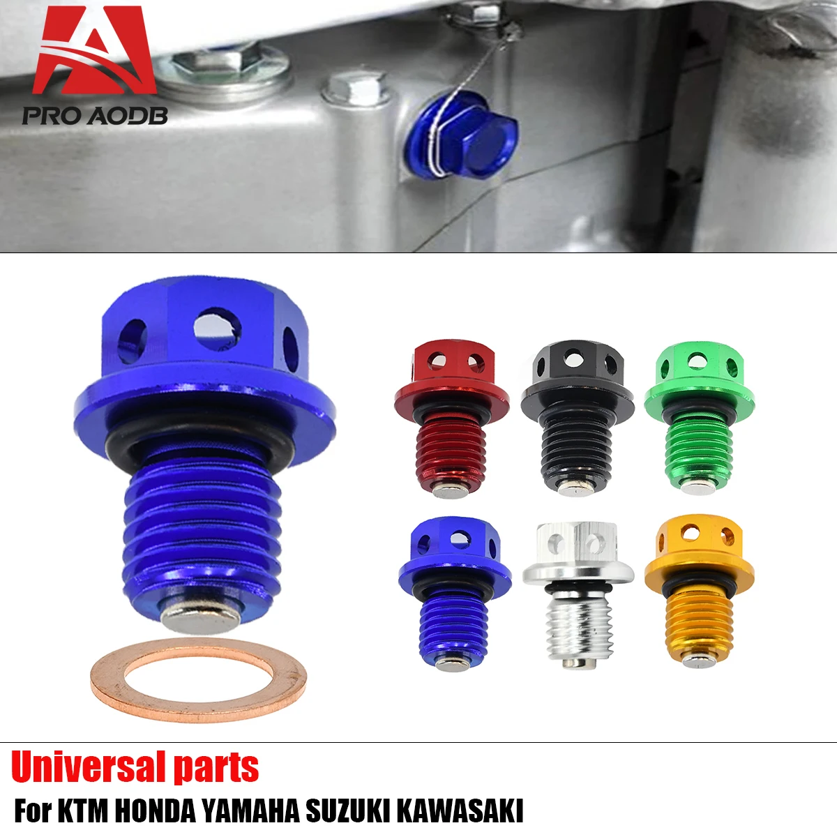 Магнитный болт для слива масла M12xP1.5 Yamaha KTM Kawasaki Honda CR125 250 250R CRF250R XR 600R 650L CBR1000RR