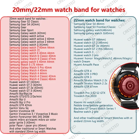 Плетеный нейлоновый ремешок I LOVE LUO для Samsung Galaxy Watch, Huawei Watch