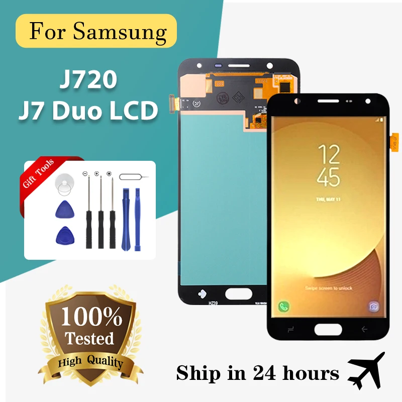 ЖК-дисплей 5,5 дюйма с сенсорным экраном и дигитайзером в сборе для Samsung Galaxy J720 J7 Duo 2018 J7 2018 J720F