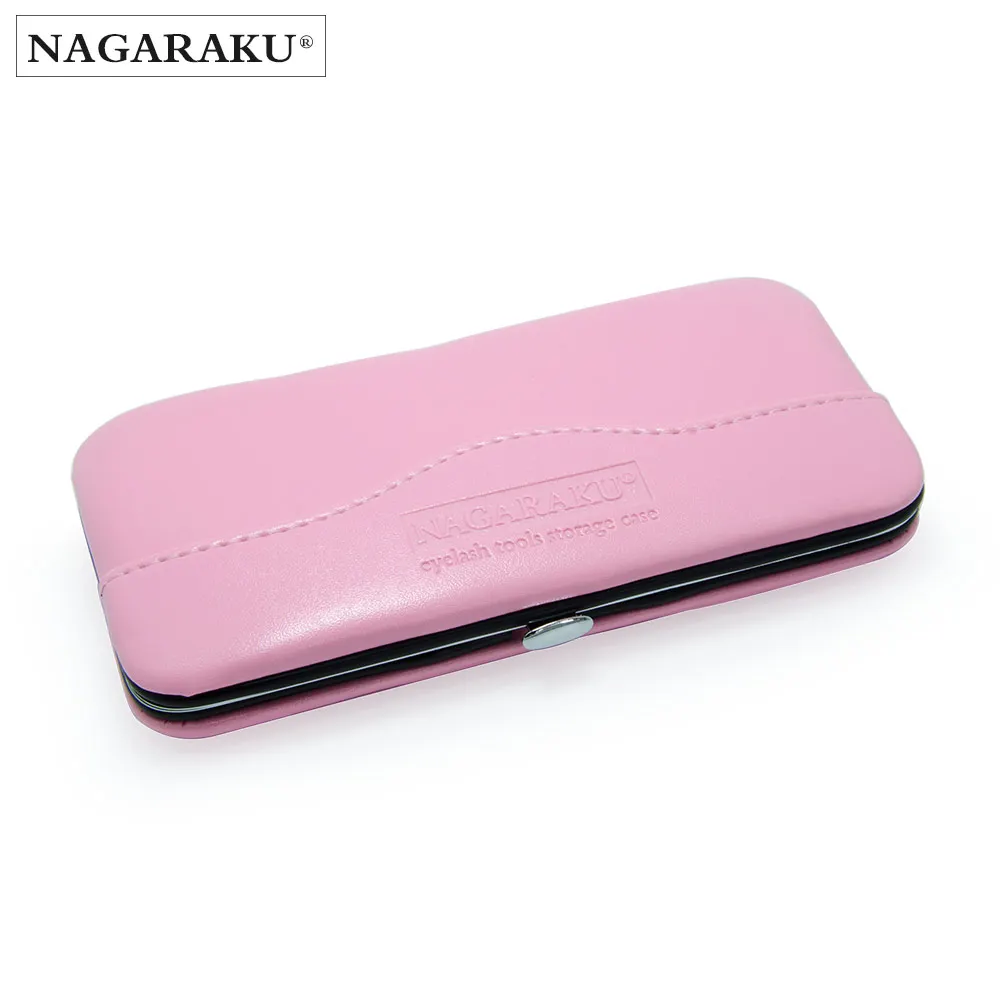 

NAGARAKU Tweezers Case Storage Professional Eyelash Extension Makeup Tools PU Leather Pink Red White Color Fake Lashes Beauty