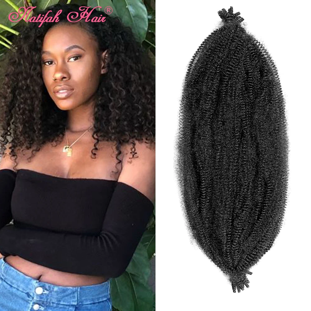 

Natifah Kinky Marley Braiding Hair Springy Afro Twist Crochet Hair Synthetic Bulk Extensions Marely Braid For African Women