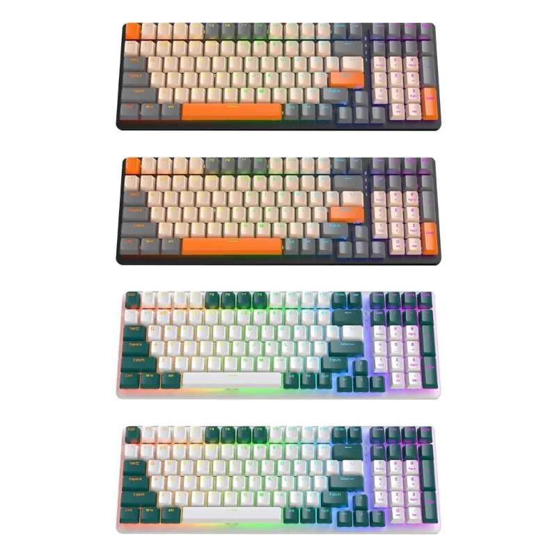 

K6 100 Keys RGB Keyboard Gaming Mechanical Keyboards 2.4G Wireless Bluetooth-compatible5.0 Type-C Keypad Hot-Swap U4LD