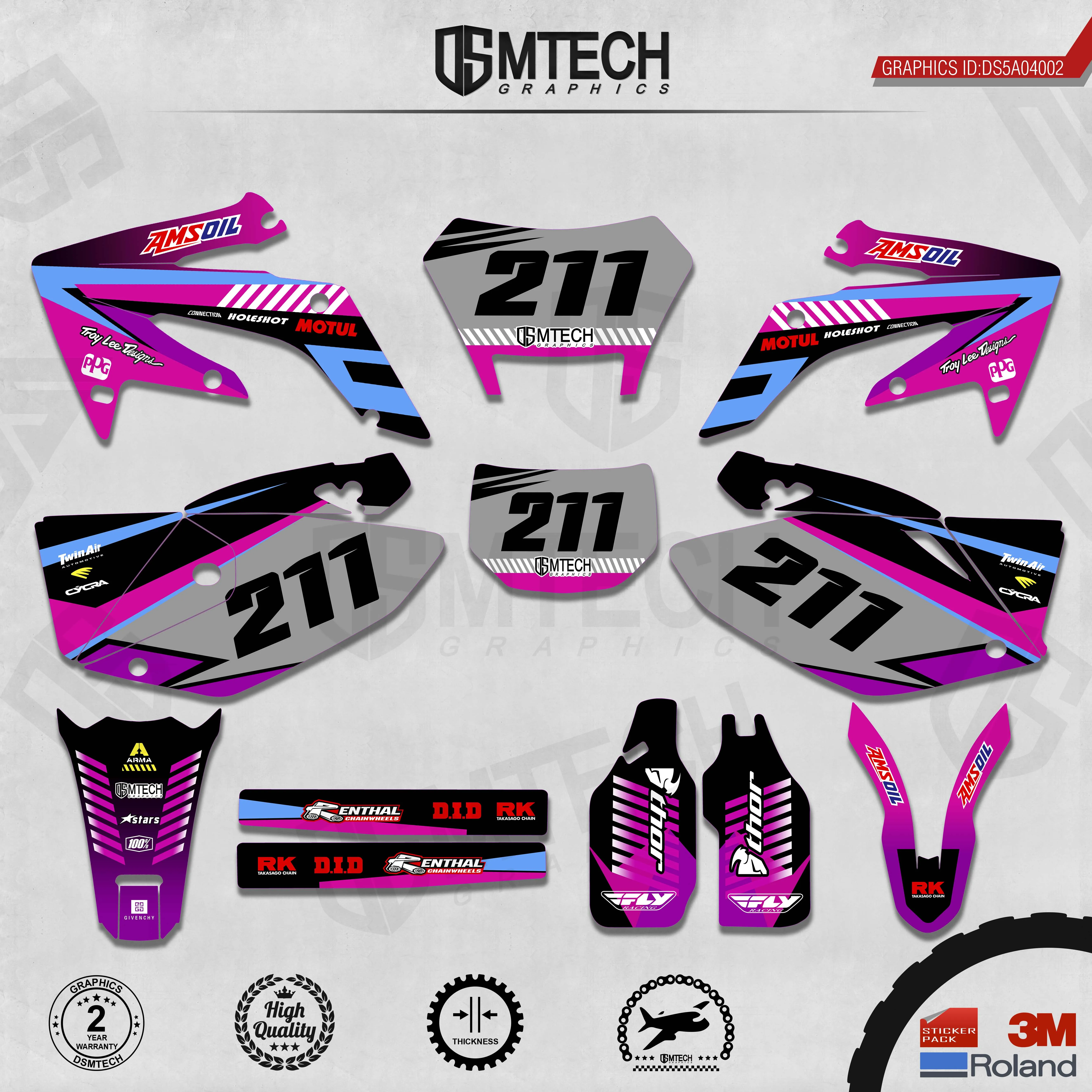 DSMTECH Customized Team Graphics Backgrounds Decals 3M Custom Stickers For 2004-2007 2008-2011 2012-2015 2016-2019 CRF250X 002