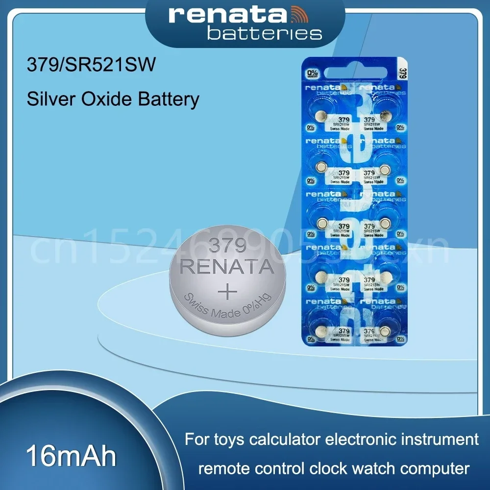 Renata 379 SR521SW AG0 D379 SR63 V379 1 55 В оксид серебра батарея для часов игрушечной камеры