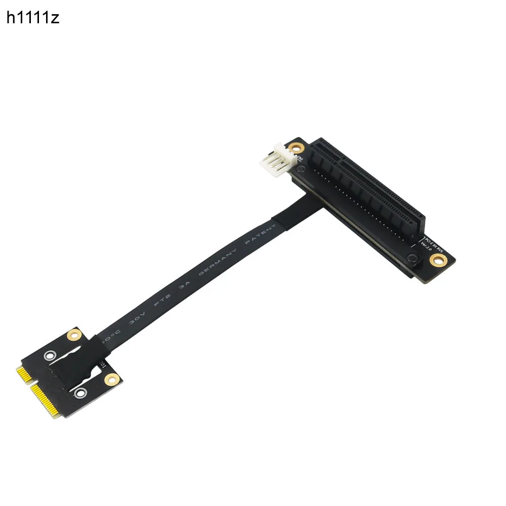 

PCI-E Riser 270 градусов Mini PCIe к PCI-E 8X адаптерному кабелю преобразователь кабеля Райзер 4pin FDD разъем питания для PCIE Tester Extender