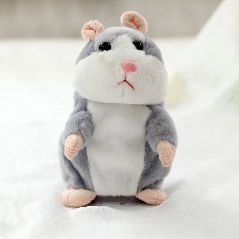

Hotselling Promotion 15cm Lovely Talking Hamster Speak Talk Sound Record Repeat Stuffed Plush Animal Kawaii Hamster Toys