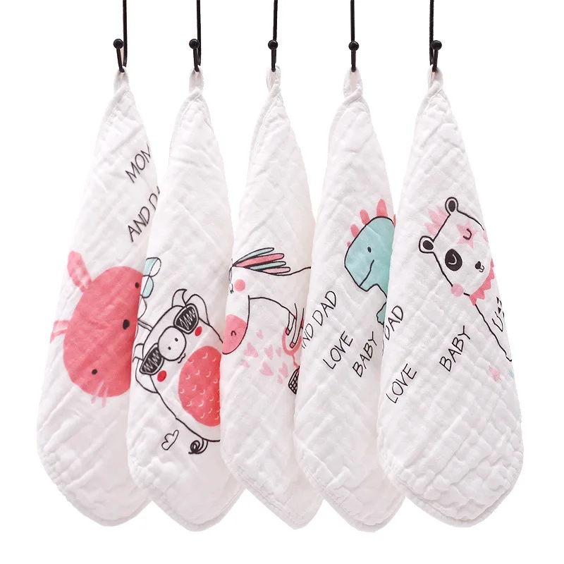 

Baby Saliva Burp Cloths Handkerchiefs Kids Newborn Infant Bibs Towels 5 Pcs